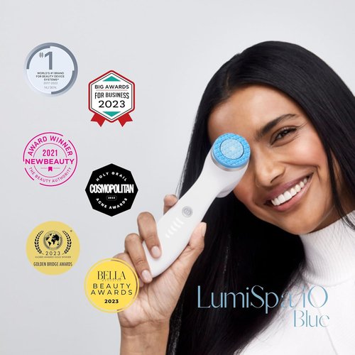 Nu Skin ageLOC LumiSpa iO Blue System - Smart Facial Cleansing Device for Glowing Skin | Two-Minute Daily Routine