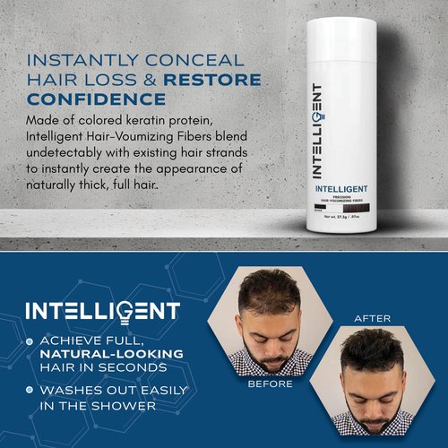 Intelligent Precision Hair-Volumizing Fibers (Dark Brown) | Undetectably Fill in Thinning Hair | 6 Shades Designed For Men or Women | 27.5g