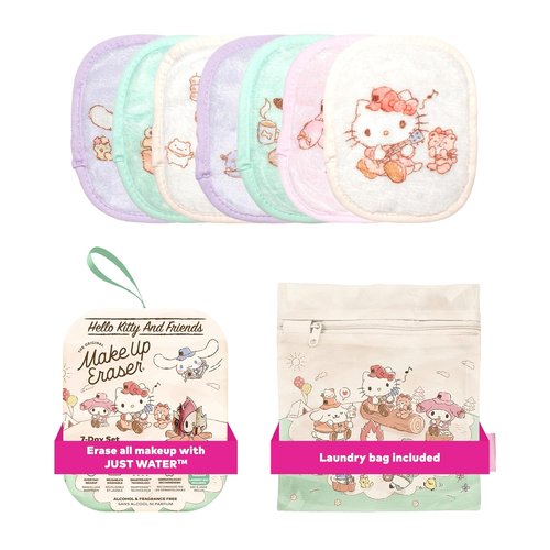 Original MakeUp Eraser 7-Day Set - Effortlessly Remove All Makeup With Just Water | Hello Kitty & Friends, 7ct