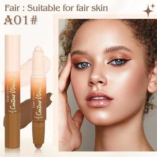 Skiennix Contour Highlighter Stick - 2-in-1 Dual-Ended Bronzer & Highlighter for Easy Makeup Application | Neutral Nude + Beige