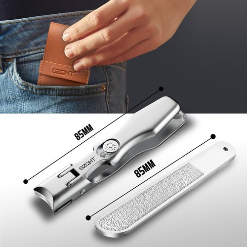 No Splash Design Nail Clippers for Thick Nails,Men,Seniors,Elder,Wide Jaw Opening Nail Cutter,SZQHT–Your Ultimate Grooming Solution for Thick Toenails Toenail Clippers and Stainless Steel Nail Files