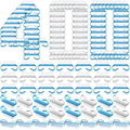 Bokon 400 Pcs Handle Grip Nail Brush Bulk Fingernail Scrub Brush for Toes and Nails Cleaner, Pedicure Scrubbing Tool Kit for Men and Women(Blue and White)