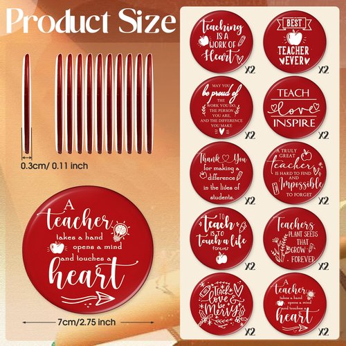 Geelin 20 Pcs Teacher Appreciation Gifts Bulk Mini Compact Makeup Mirrors Gift for Womens History Month Teachers Team Group(Red Bottom)