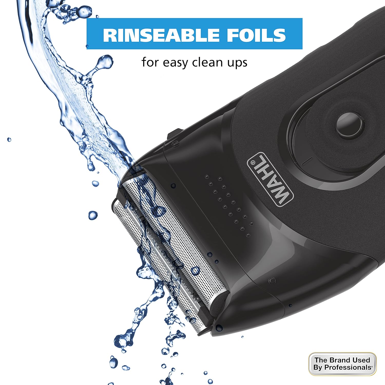 Wahl Compact Rechargeable Lithium Ion Shaver Kit - Hygienic Rinseable Foils & Dual Flexible Contours