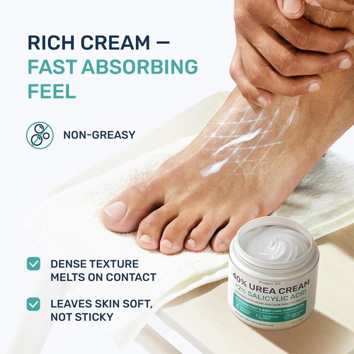 Urea Cream 40% - Maximum Strength Callus Remover Foot Cream for Dry Cracked Heels | 4.3 oz