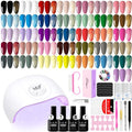 Gel Nail Polish Kit with UV Light, 36 Colors Nail Polish Set with Base and Matte&Glossy Top Coat Soak Off All Season Gel Nail Set Manicure Tools Gift for Women (36 Colors 02)