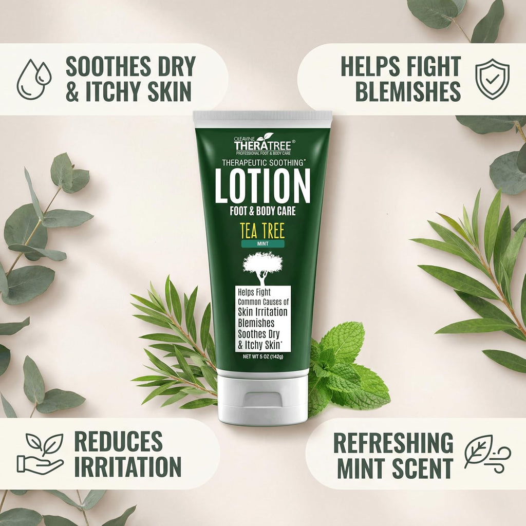 TheraTree Tea Tree Oil Lotion - Soothing Moisturizer with Neem Oil & Aloe Vera for Dry Skin | 5 oz