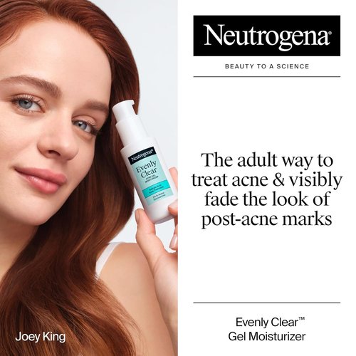 Neutrogena Evenly Clear Acne Gel Moisturizer - Lightweight Salicylic Acid Formula for Breakout Treatment | 1.7 fl. oz