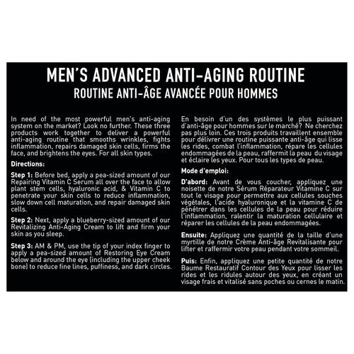 Brickell Men's Advanced Anti-Aging Skin Care Set - Night Cream, Vitamin C Serum & Eye Cream