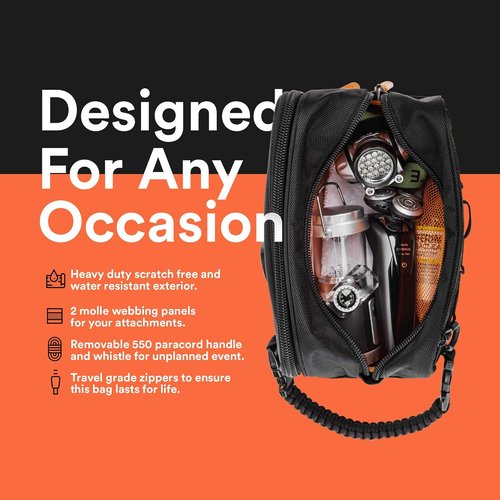 Fitdom Tactical Toiletry Bag - Versatile Dopp Kit for Men | Ideal for Travel & Grooming Essentials