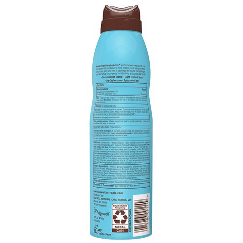 Hawaiian Tropic Everyday Active Spray Sunscreen SPF 50 | Body Sunscreen Spray SPF 50, Sunblock, Oxybenzone Free, 6oz each Twin Pack