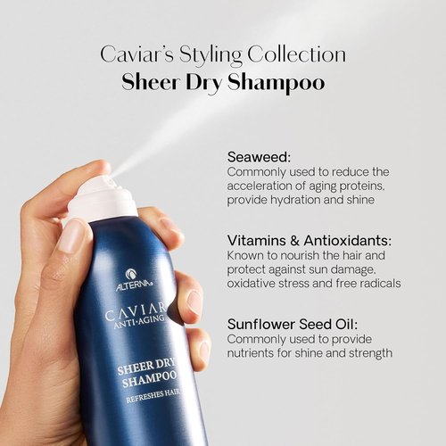 Alterna Haircare CAVIAR Anti-Aging Sheer Dry Shampoo - Refresh Hair & Absorb Oil | 5 Fl Oz, No Buildup for All Hair Types