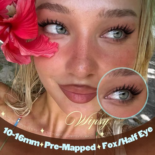 Manga Lash Clusters Wispy Eyelash Clusters Spider Lashes Anime Cluster Eyelash Extensions Natural Lash Cluster Fox Eye Individual Lashes Spiky Cluster Lashes DIY Lash Extensions (10-16mm,C Curl)