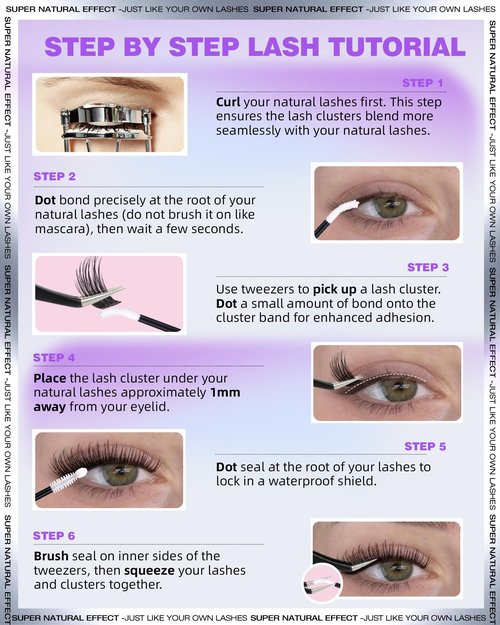 EYDEVRO Wispy Lash Clusters kit Eyelash Clusters Kit Natural Cluster Eyelash Extensions 10-16mm D Curl Cluster Lashes Salon-quality DIY Lash Extensions Kit at Home Lash Bond and Seal, Tweezers, Brush