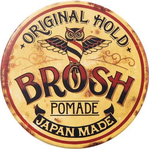 BROSH Original Pomade - Strong Hold & Classic Shine | Lightweight Water-Based Hair Styling Cream, 1.4 Oz