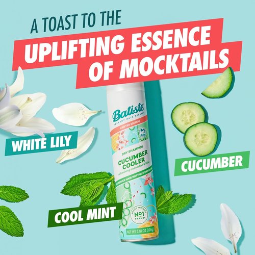 Batiste Dry Shampoo - Limited Edition Cucumber Cooler Scent | Refresh Hair & Absorb Oil, 3.81 Oz