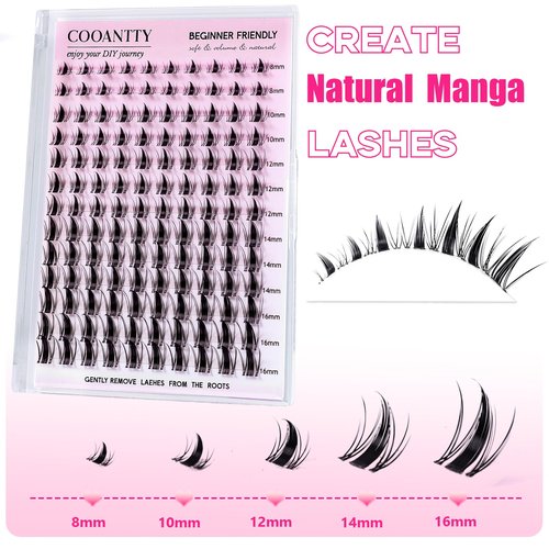 Fairy Lash Clusters Manga Eyelashes C Curl Invisible Band Eyelash Clusters Easy to Apply Wispy Anime Spiky Lashes Natural Volume Lash Extensions Reusable Individual Lashes for Soft Dramatic Look