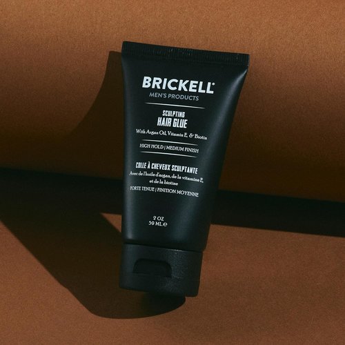 Brickell Men's Hair Styling Glue - All-Day Hold for Sculpting & Shaping Hair | 2 Ounce Scented