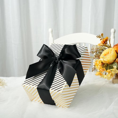 Black Ribbon 2 Inch Double Face Satin Ribbon - Thick Wedding & Craft Decor | 25 Yards