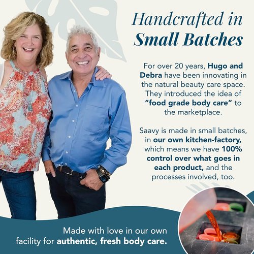Saavy Naturals Deeply Hydrating Body Cream - Nourishing Shea Butter & Plant-Based Formula | Tahitian Vanilla, 8.5 fl oz (2 Pack)