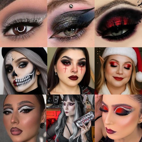 Skiennix Goth Makeup Palette - 12 Highly Pigmented Colors for Smokey Eyes | Matte & Shimmer Finish