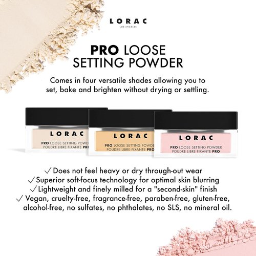 LORAC PRO Loose Setting Powder - Flawless Finish for All Skin Types | Lightweight & Long-Lasting