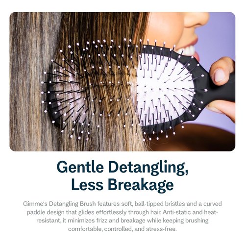 Gimme Beauty Detangling Brush - Curved Paddle for Breakage-Free Detangling - Anti-Static & Frizz Control - Heat-Resistant Design