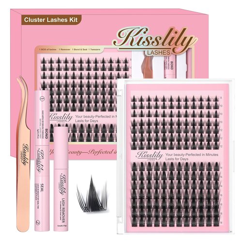 Fairy Lash Clusters Kit Manga DIY Individual Wispy Lashes Eyelash Extension Kit with Lash Bond Seal and Remover Anime Cosplay Lash Extensions Kit Fairy Kit-8-18MIX