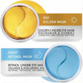 Under Eye Patches Kit: 120 Pcs Retinol & Golden Gel Eye Mask for Dark Circles, Puffiness and Wrinkles - Day & Night Skin Treatment Pads with Niacinamide, Collagen, Hyaluronic Acid & Vitamin C (2 Pack)