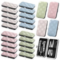 Lanties 24 Sets Manicure Pedicure Bulk Gifts Professional Nail Care Gifts, Travel Nail Clippers Kit 8 in 1 Stainless Steel Pedicure Set with Case Portable Grooming Kits for Women Men(Fresh)