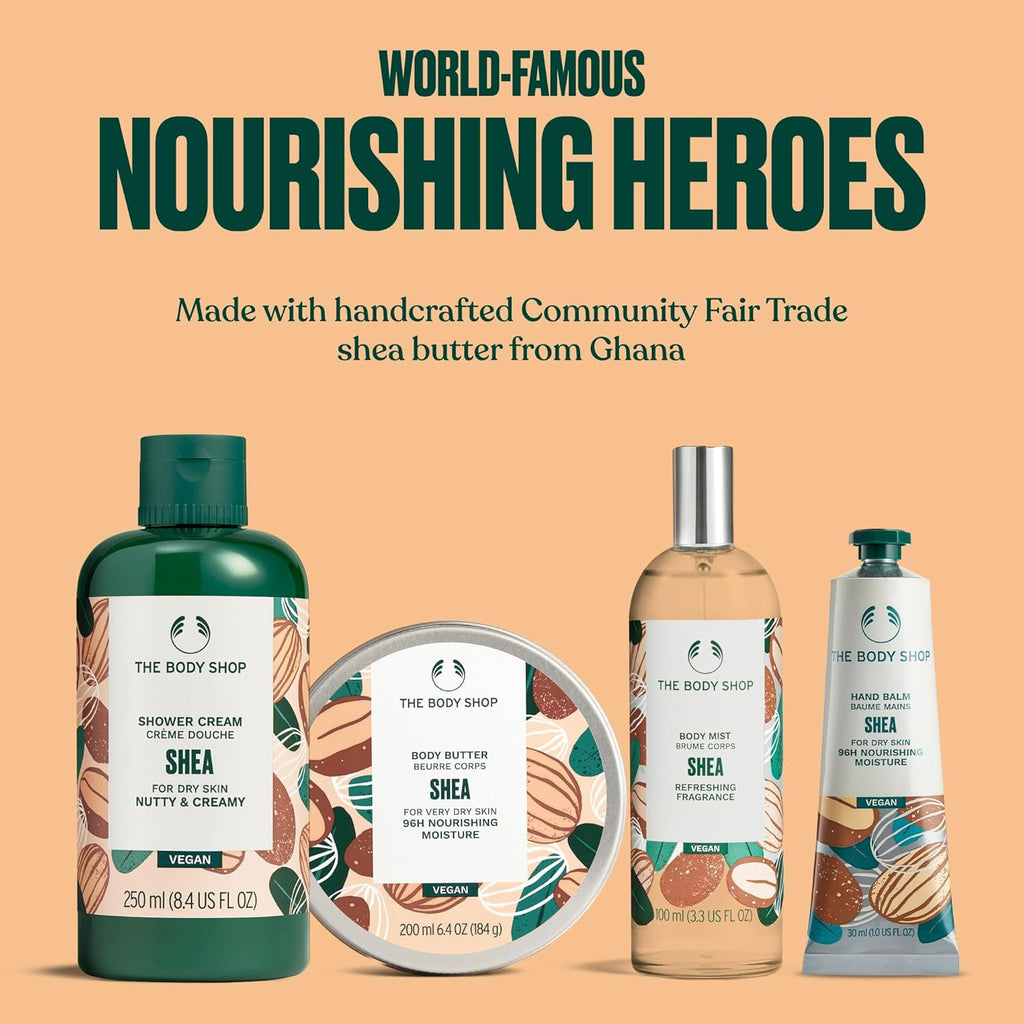 The Body Shop Nourish & Flourish Shea Body Care Gift Set - Vegan 5-Piece Collection for Ultimate Hydration