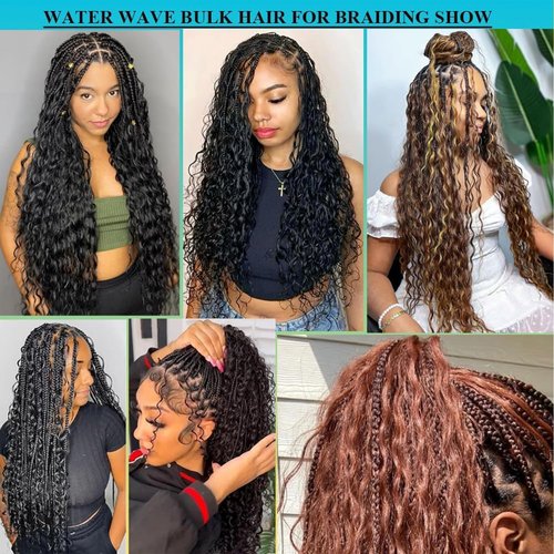AnJudyReid Braiding Hair 1 Bundle 50g 26Inch Boho Braids Human Hair No Weft 12A Brazilian Virgin Curly Human Hair Extensions for Boho Braids Wet and Wavy Human Braiding Hair