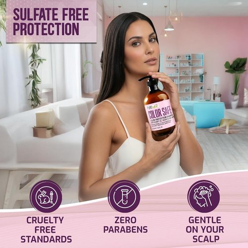 Skiennix Color Safe Shampoo - Sulfate Free & Paraben Free - Moisturizing Care for Color Treated Hair - 16 Fl Oz