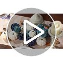 Blue White Velvet Artificial Pumpkins Set of 12 Fall Thanksgiving Decor - 2 Sizes