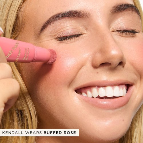 tarte blush tape satin liquid blush – Blendable Buildable Makeup with Mineral Pigments, Mango & Shea Butters for Lightweight Hydrating Smooth Finish, Vegan & Cruelty-Free, full size, buffed rose