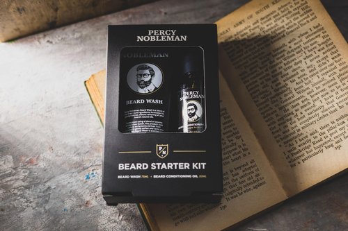Percy Nobleman Beard Starter Kit, A Beard Grooming Kit Containing Beard Oil and Wash, 30ml / 75ml