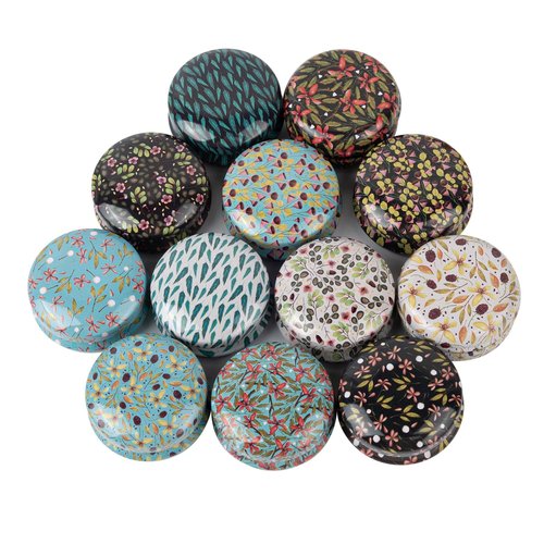 Framendino, 12 Pack Mini Tinplate Candle Tin Jars with Lids, Empty Reusable Round Travel Cans Refillable Container for Making, Eye Shadow, Jewelry, Pendant