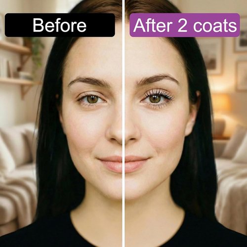 Iron Wand Mascara - 5D Curling Waterproof Mascara with Washable Metal Wand | Long-Lasting, Clump-Free Black Volume