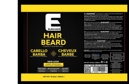 Elegance Hair & Beard Conditioning Oil, 10.1 Oz, Enriched with Aloe Vera, Hair Oil that Promotes Healthy Hair and Beard Growth, Reduces Itching