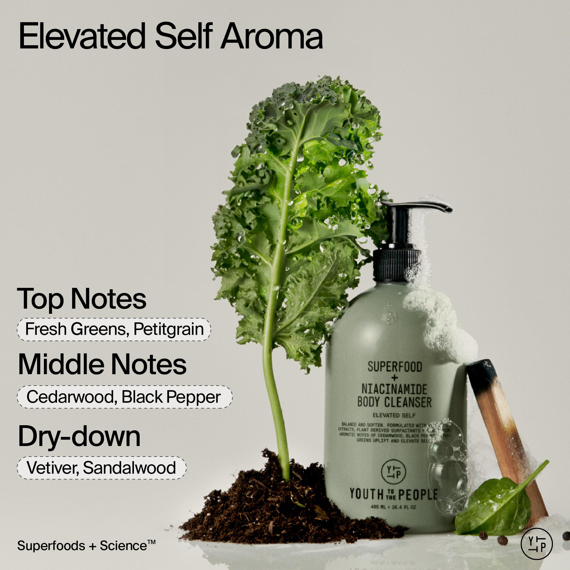 Youth To The People Superfood + Niacinamide Body Wash, Travel Size (2.5 fl oz), Kale + Green Tea Cleanser with Nourishing Vitamins + Antioxidants, Improves Skin Texture + Dullness, Scented, Vegan