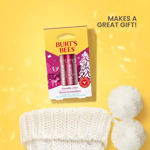 Burt's Bees Shimmer Lip Tint Set - Moisturizing Tinted Lip Balm for All-Day Hydration | Warm Collection (3-Pack)