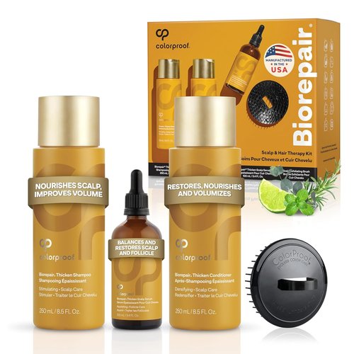 Colorproof Biorepair Hair Therapy Kit - Thicken Scalp & Hair with Shampoo, Conditioner & Serum (8.5 Fl. Oz. Each)