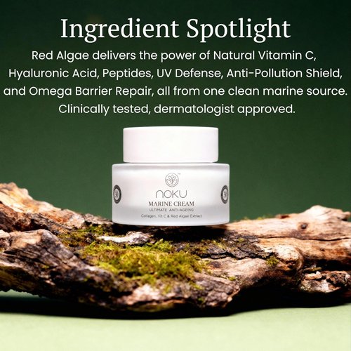 Noku Marine Cream - EWG Verified Ultra-Hydrating Anti-Aging Moisturizer with Red Algae & Vegan Collagen | 50 ml | Vegan & Cruelty-Free