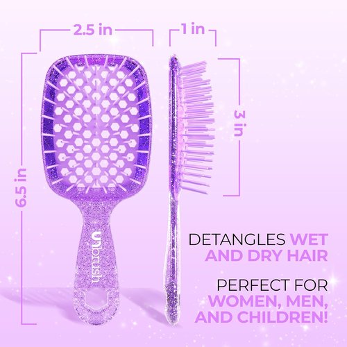 FHI Heat UNbrush Mini Detangler Brush - Pain-Free Brushing for All Hair Types | Lightweight, Anti-Static Bristles