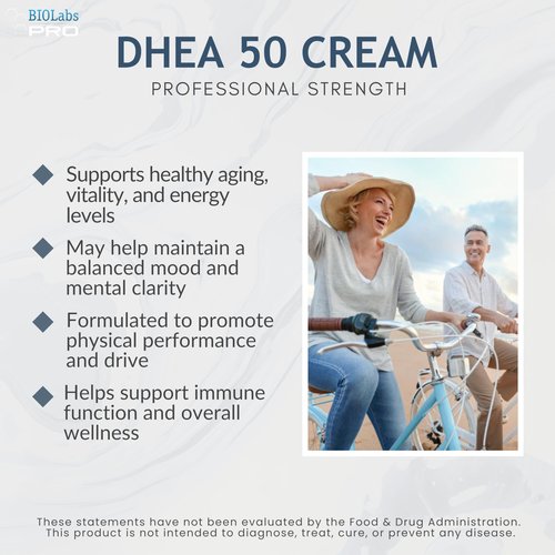 BIOLABS PRO Dhea Cream - Bioidentical Natural Dhea for Women Or Men - 50mg Per Dose - Three Month Supply - Luxury Bottle - 3.6oz
