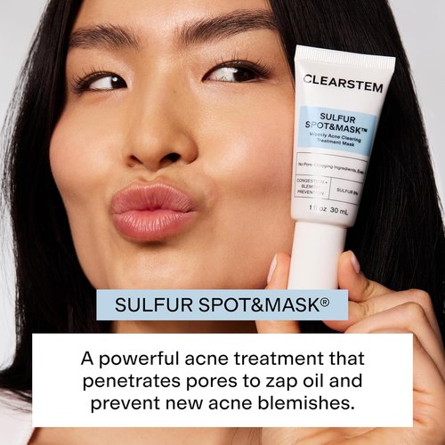 CLEARSTEM Sulfur Spot & Mask - Acne Face Mask with Kaolin Clay & Glycolic for Clear Skin | Weekly Treatment