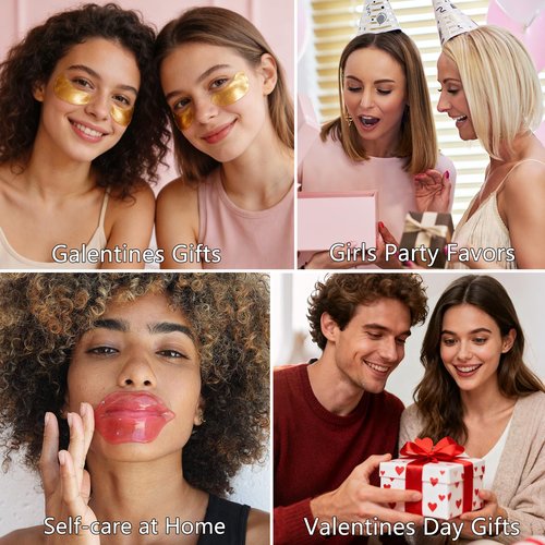 30 Pairs Lip Mask & Eye Mask,Under Eye Patches for Puffy Eyes,Moisturizing Lip Masks,Reducing Fine Lines,Anti Wrinkle Patches for Lip,Valentines Day Gifts,Party Favors,Bulk Gifts,Galentines Gifts