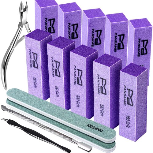FANDAMEI Nail Buffer and Shine Kit, Nail Care Kit, 10 PCS Nail Buffer Block, Nail Buffer Kit, Nail Buffers, Nail Buffing Block, Nail Tools, Nail Kit, Manicure Tools, Buffer Nail File