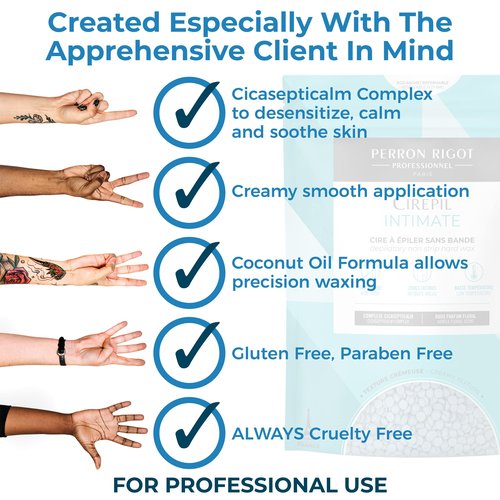 Cirepil - Intimate - 800g / 28.22 oz Hard Wax Beads Bag - With Cicasepticalm & Coconut Oil - Specialized for Brazilian & Bikini Waxing - Creamy Anti-Bump Hair Removal for Sensitive Areas - Refill Bag