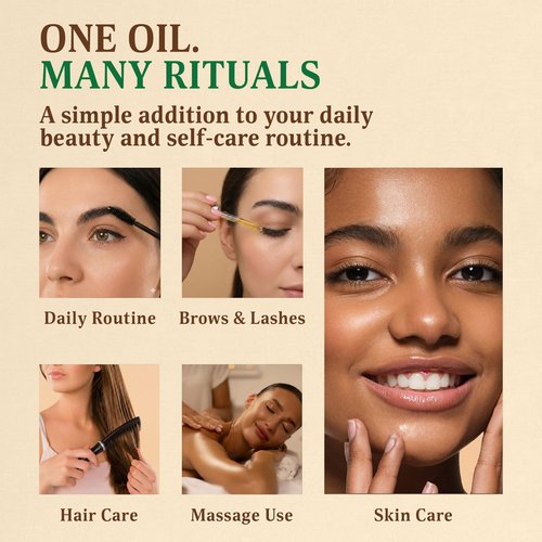 BELMAK Organic Castor Oil Cold Pressed Unrefined, USDA Certified & Hexane Free, 100% Pure Ricinus Communis Oil for Hair, Scalp, Brows and Lashes in Amber Glass Bottle (16.2 oz)